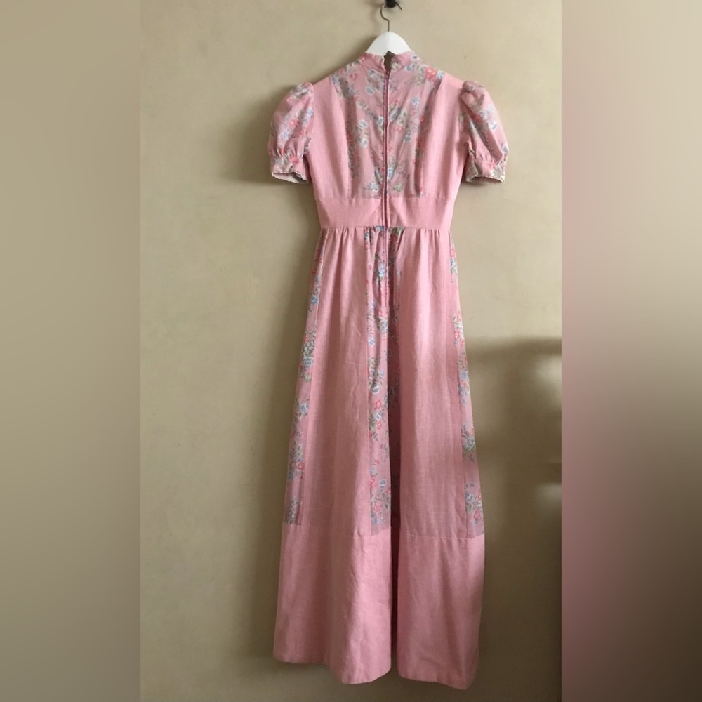Vintage Pink Floral Maxi Dress - Picture 6 of 8